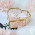 Hynrhnd Heart-Shaped Transparent Glass Jewelry Box with Lid, Decorative and Elegant Display for Rings and Small Accessories